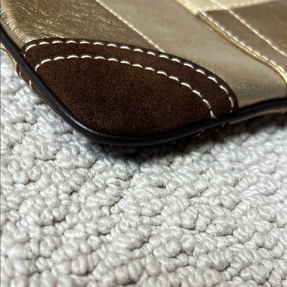 Coach Gold and Brown Patchwork Crossbody Bag - Picture 4 of 13